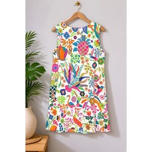 Dopamine Dressing Tropical Shift Nap Dress Flamingo Floral Resort Vacation L